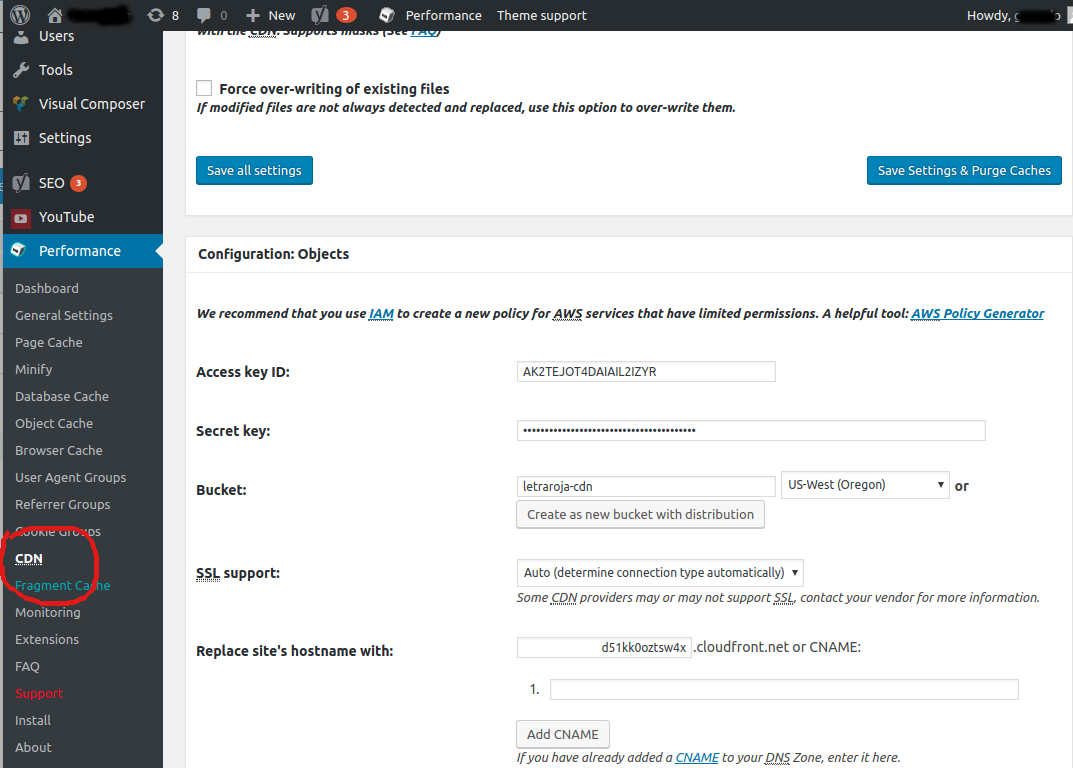 WordPress CDN Setup W3 Total Cache