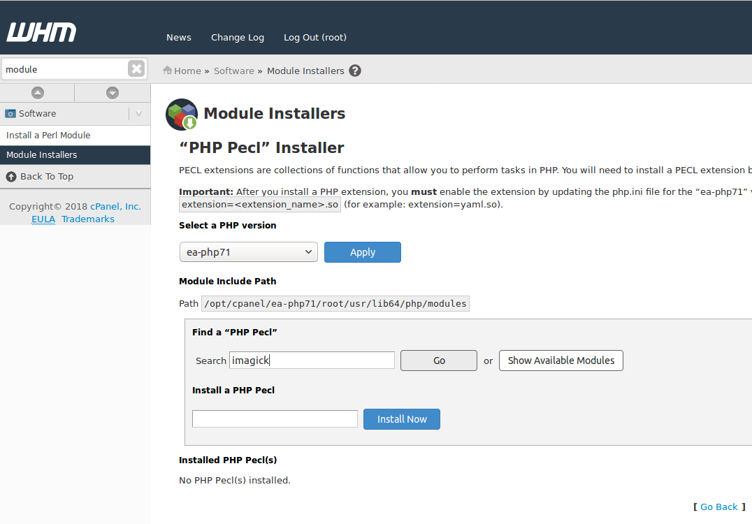 Cpanel PHP Pecl Installer