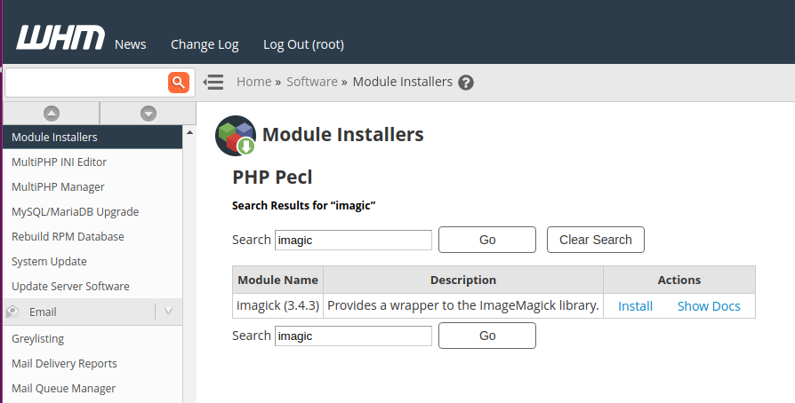 Install ImageMagick PHP module in Cpanel Server ServerOK