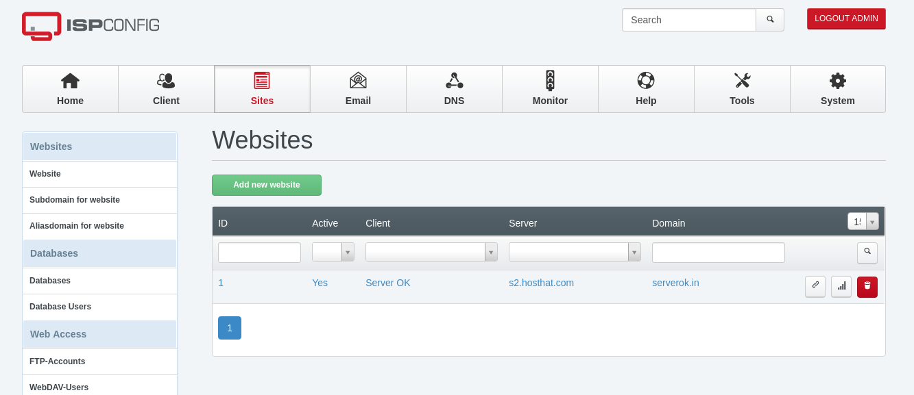 ISPConfig fail to create MySQL database