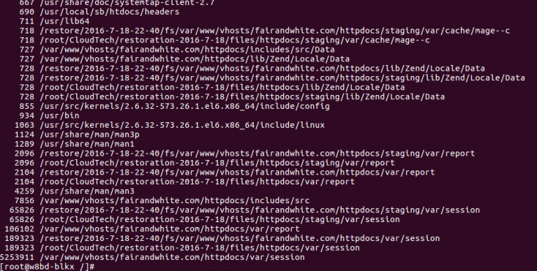 linux inodes usage