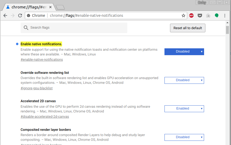 Google Chrome Native Notification