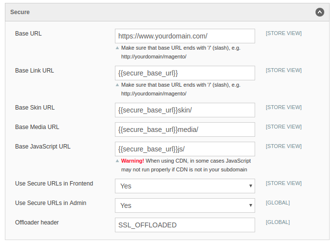 Magento enable SSL