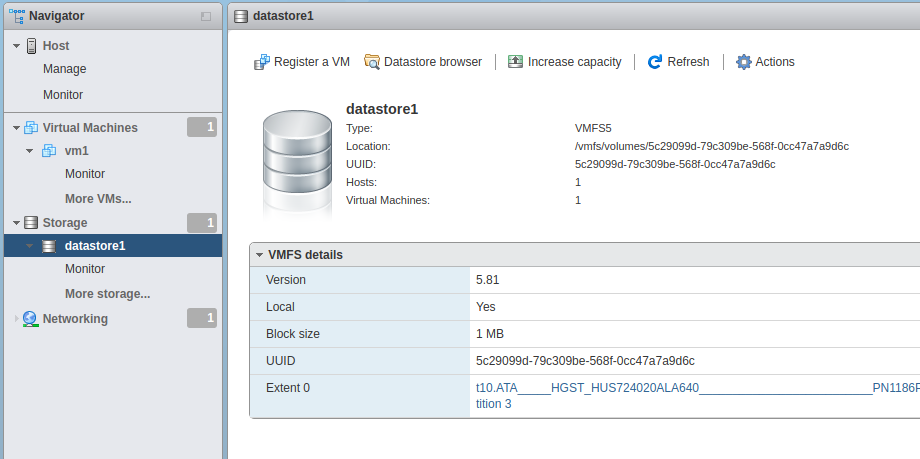 Как восстановить datastore vmware