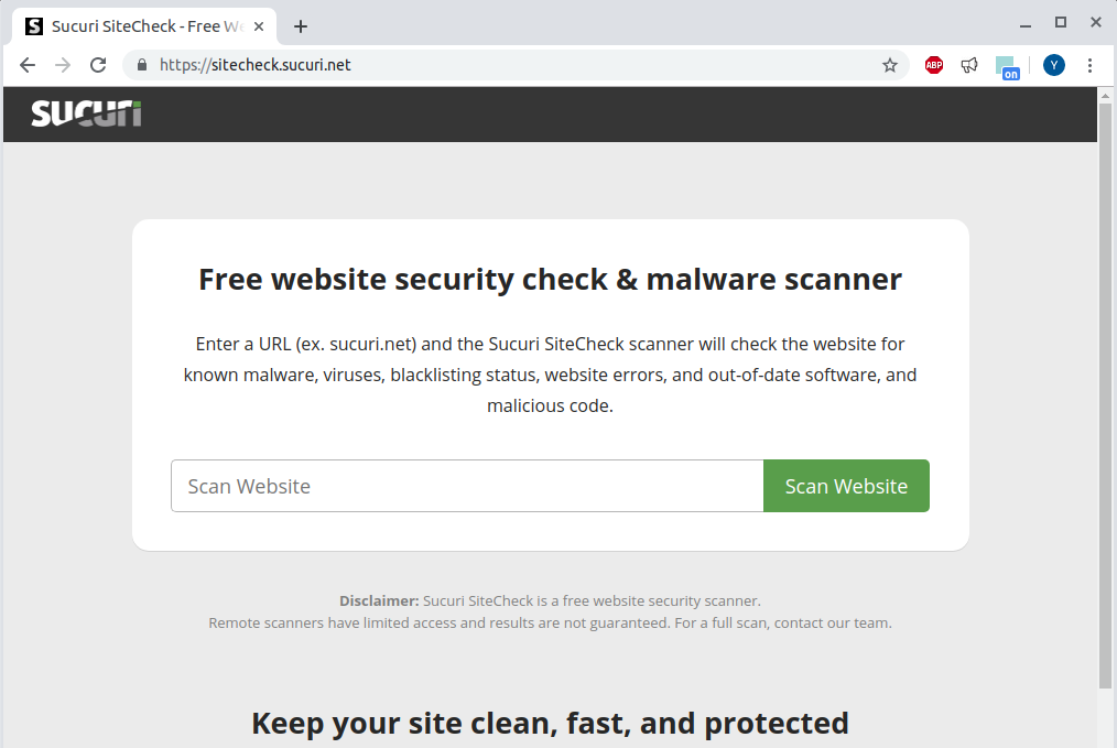 sucuri online malware scanner