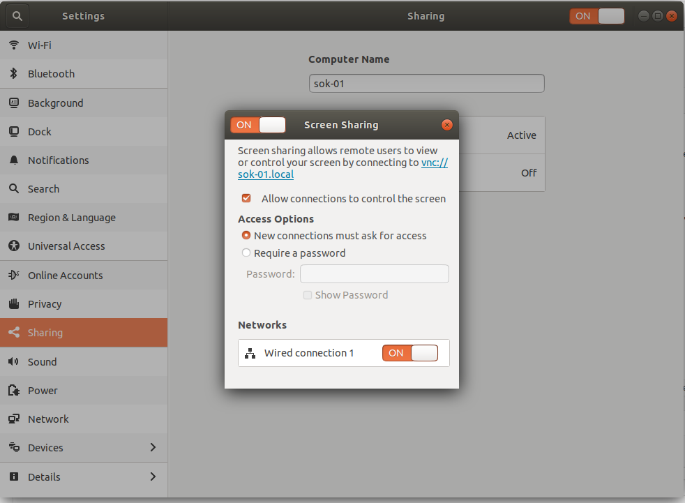 Ubuntu 18.04 desktop sharing