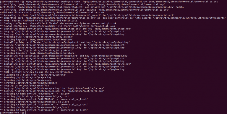 Zimbra SSL install