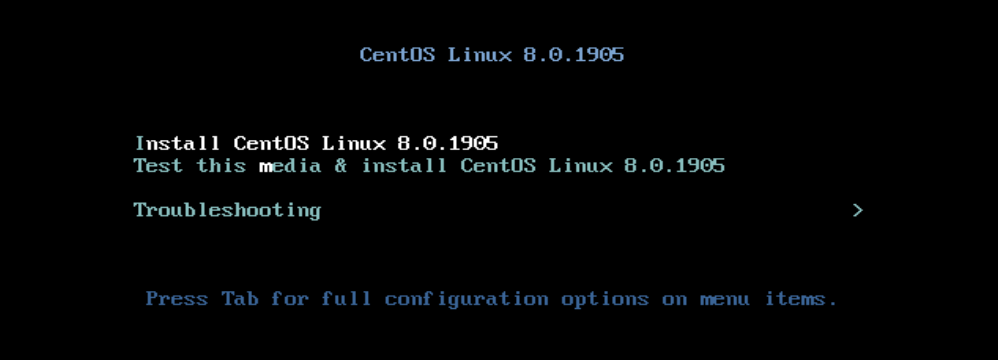 CentOS 8 install