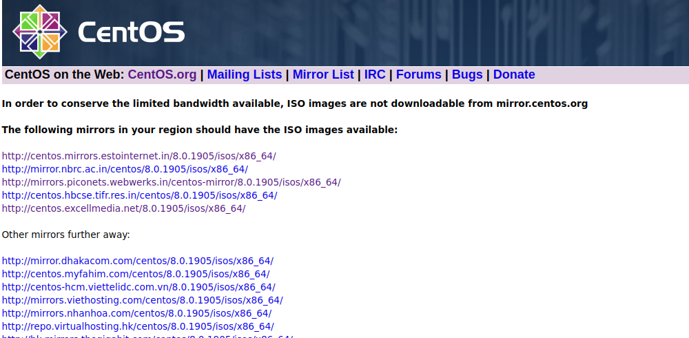 CentOS download mirror