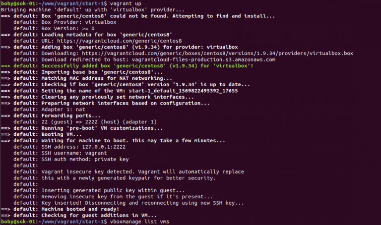 vagrant centos vagrant centos