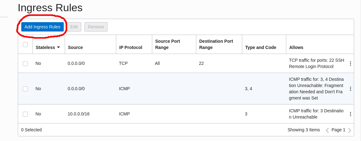 oracle cloud ingress rules