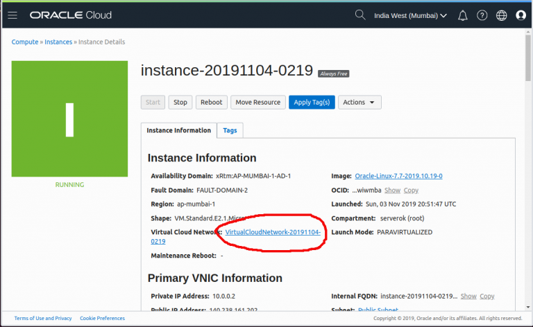oracle cloud vpc