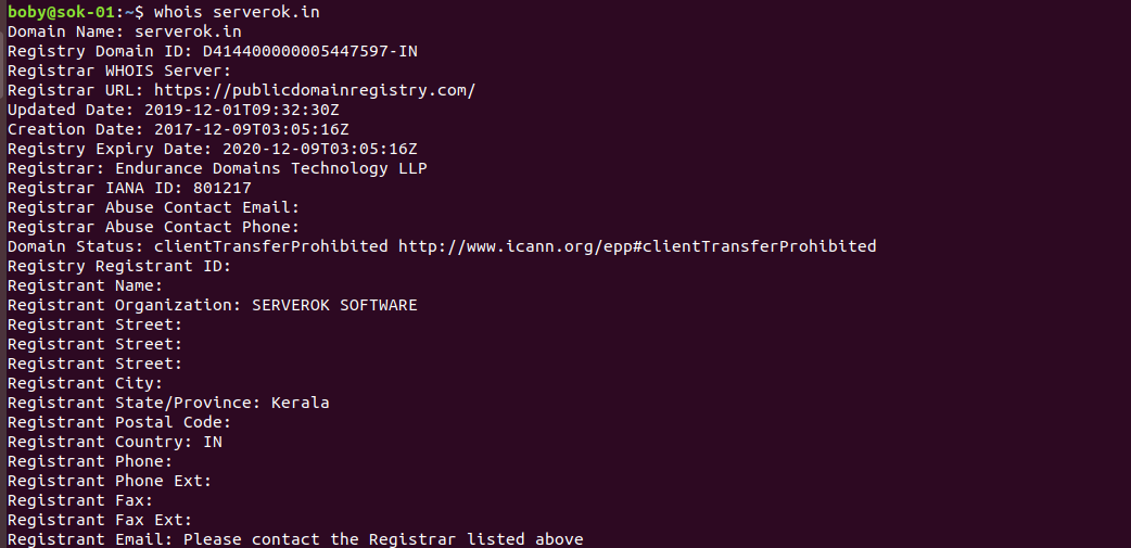 How to use the Whois command on Linux to see domain information on