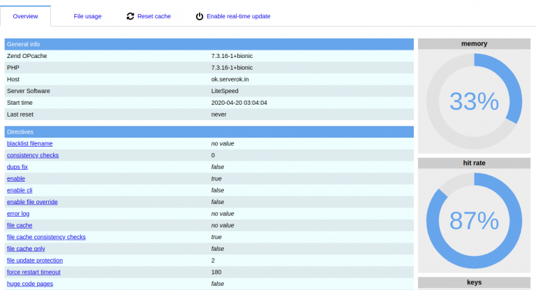 Zend OpCache GUI