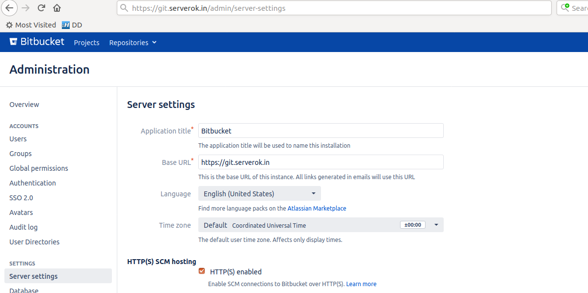 how to set up bitbucket server