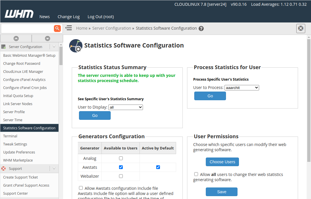 Konfigurasi Perangkat Lunak Statistik Cpanel