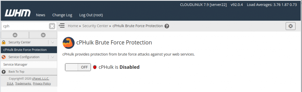 disable cPHulk