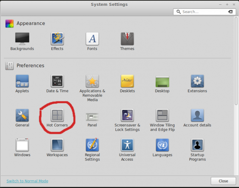 Disable hot corner in Linux Mint - ServerOK