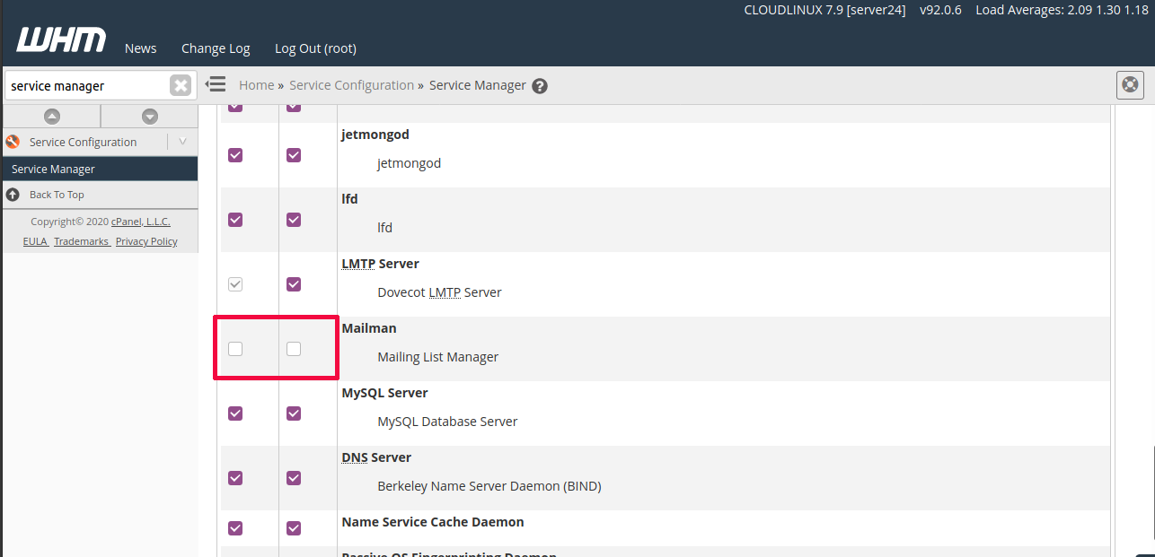 How to Disable Mailman in cPanel?