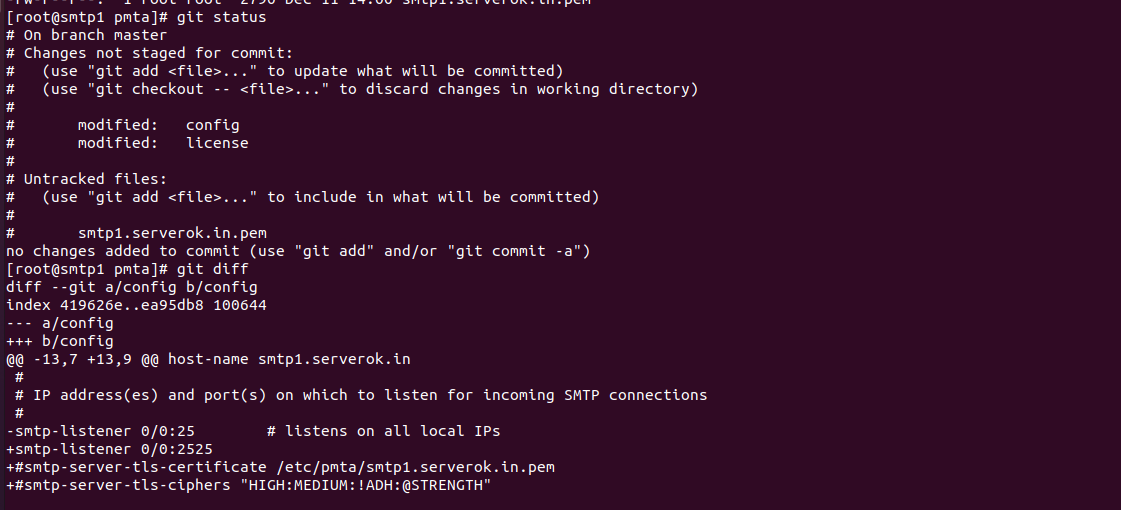 Color git command line result