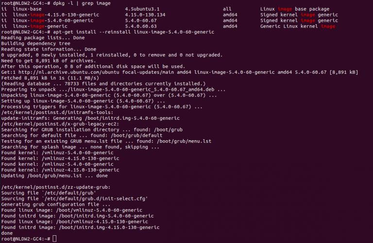 reinstall ubuntu kernel