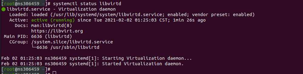 centos 7 kvm libvirtd status