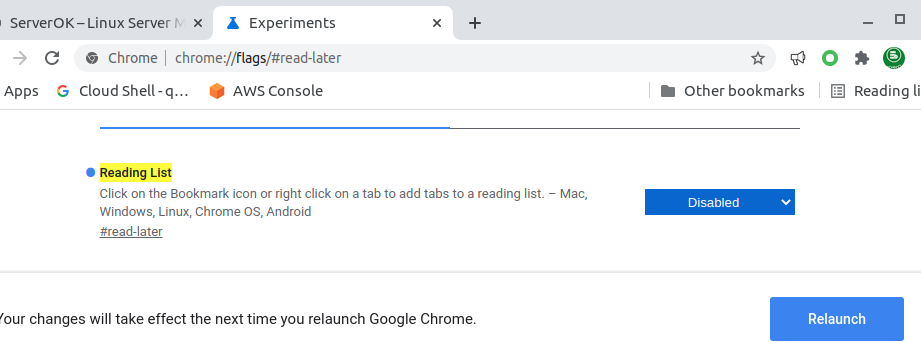 Chrome Disable Reading List
