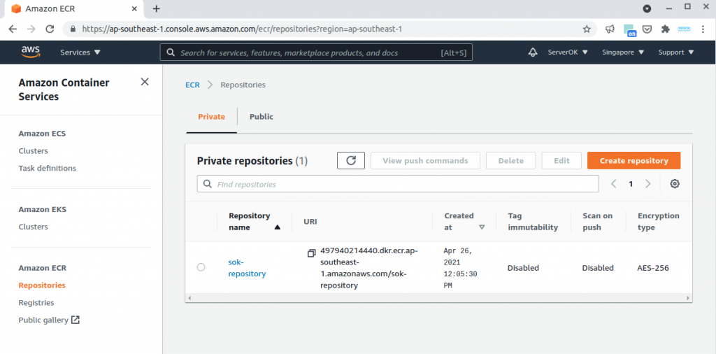 Amazon Elastic Container Registry - ServerOK