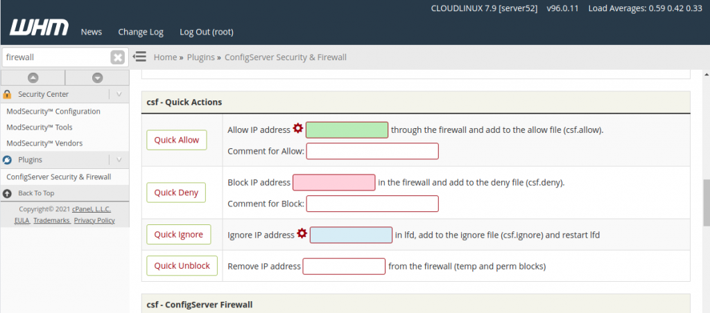 whitelist IP in csf