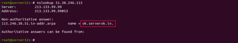 check rdns with nslookup