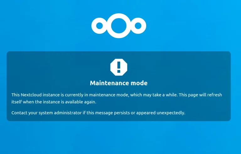 nextcloud maintenance mode