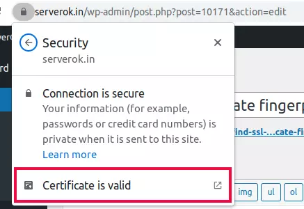 google chrome valid SSL certficate