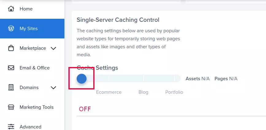 bluehost cache settings