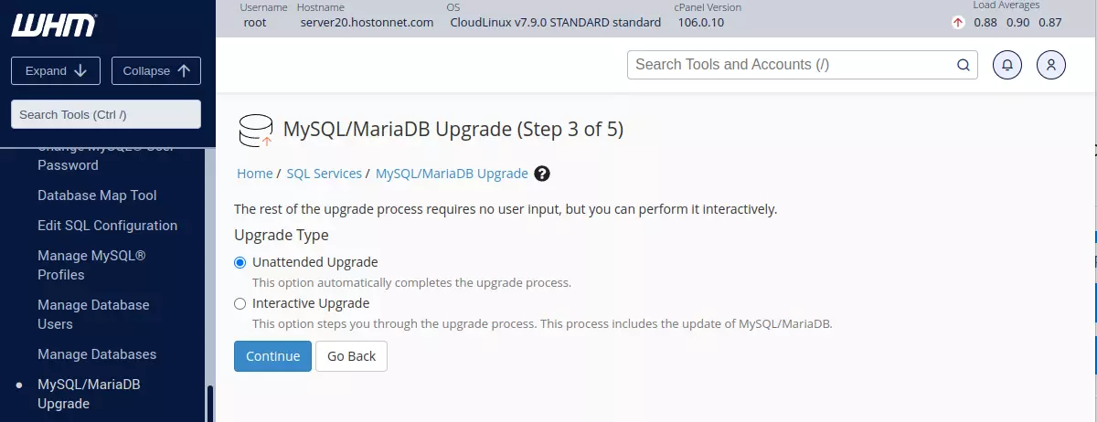 MariaDB upgrade method